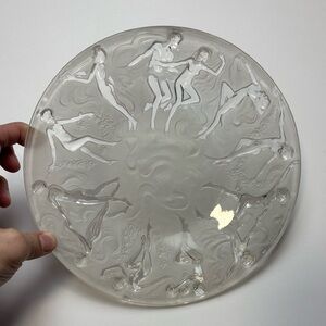 Vintage Dancing Nymph Art Deco consolidated Glass plate rare